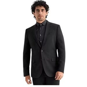 Stanford Travel Suit Separates Solid Black Classic Fit Jacket Size 42R